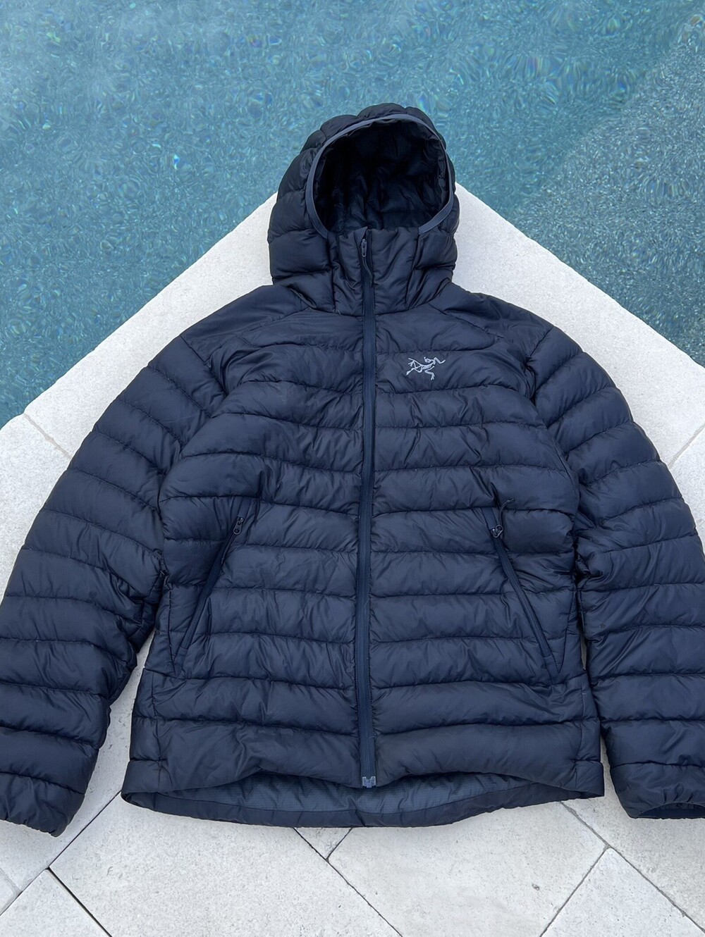 Arcteryx Cerium LT Down Hoody Navy Blue Small Down Insulated Gorp Pack Jacket